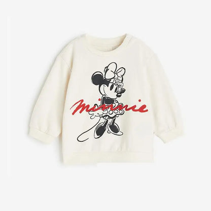 Disney Cartoon Sweatshirt Set – Autumn Long Sleeve Tops & Pants for Kids, Casual Outfit