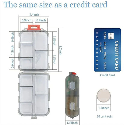 Tcare Travel Pill Organizer – Moisture-Proof Pills Box for Pocket or Purse, Portable Medicine & Vitamin Holder Container