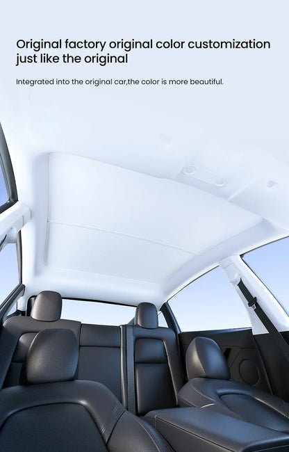 YZ Sun Visor Upgrade for Tesla Model 3 & Y Highland 2021-2024 – Ice Cloth Buckle Sunshade for Glass Roof & Skylight