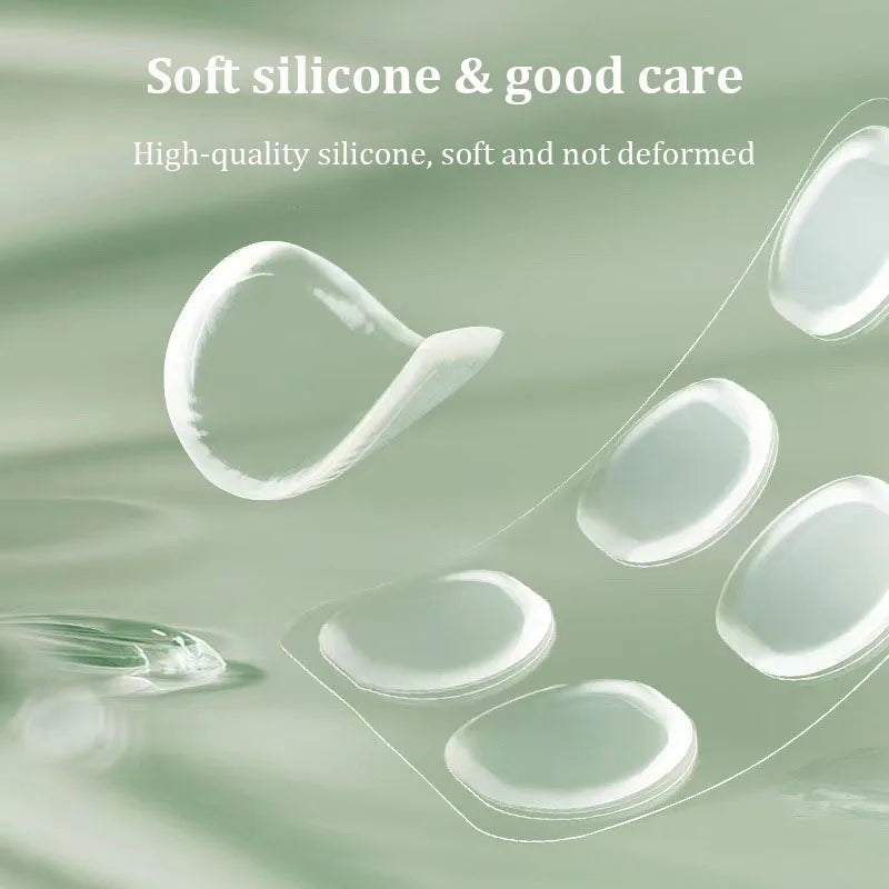 6 Piece Set High-Quality Silicone Gel Heel Stickers - Adhesive Shoe Insole Inserts, Cushion Pads, Foot Care Heel Grips and Liner Protectors