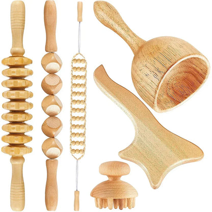 Wooden Lymphatic Drainage & Anti-Cellulite Massage Tools – Gua Sha for Body Shaping & Sore Muscle Relief