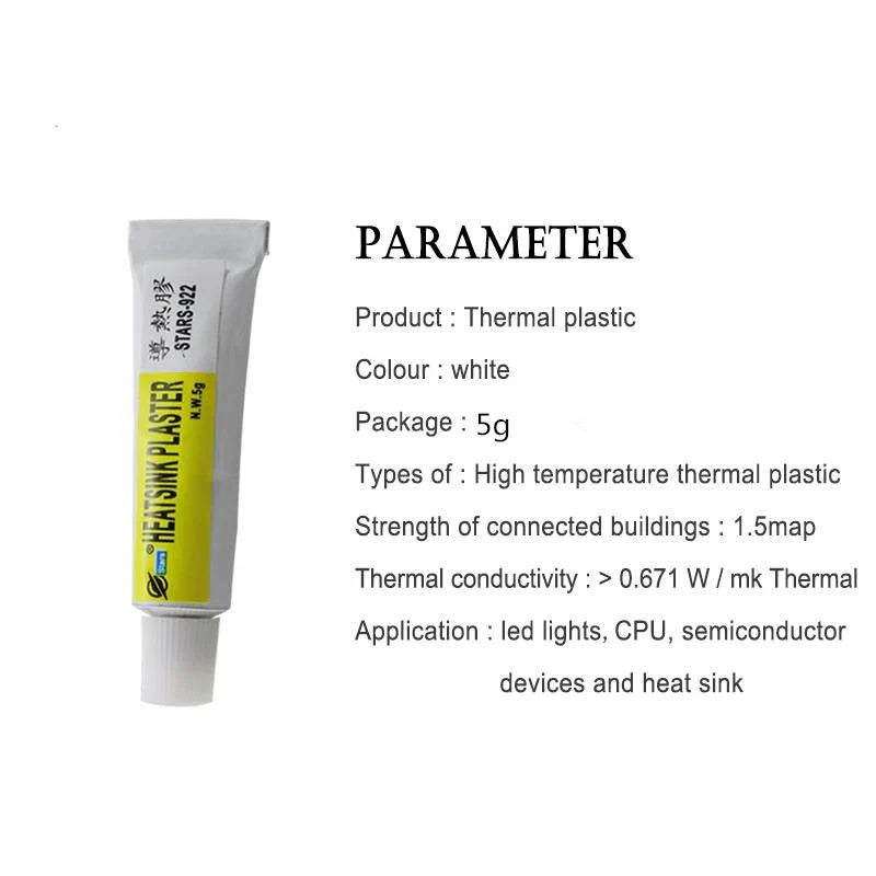 1/3/5pcs Thermal Paste Conductive Adhesive – Heatsink Glue for Chip, VGA, RAM, LED, IC Cooler & Radiator Cooling