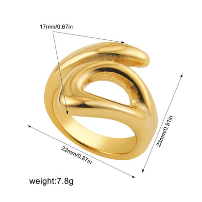 Vintage Stainless Steel Chunky Ring – Punk Irregular Adjustable Open Ring for Women, Wedding Jewelry Gift