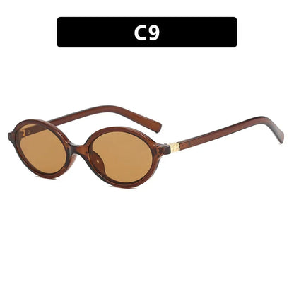 Oval Small Frame Retro Glasses for Women - Korean Plain Style Anti-Blue Light Eyewear, Ladies Optical Spectacles