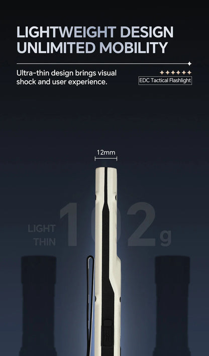 Tactical Triple-Light LED Flashlight – Ultra-Thin Aluminum Alloy EDC Rechargeable COB Work Light