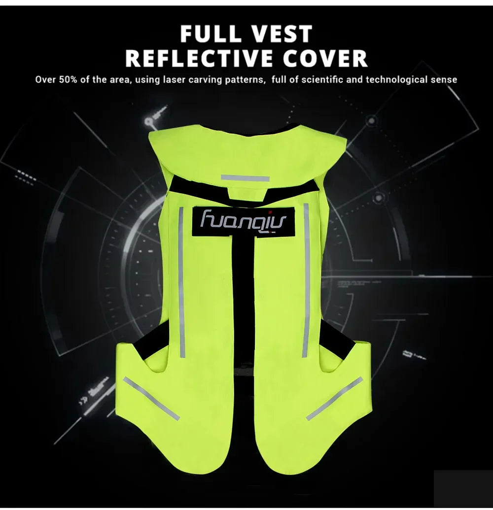 Motorcycle Airbag Vest for Men – Reflective Life Jacket, Protective Moto Vest for Motocross, S-3XL Size