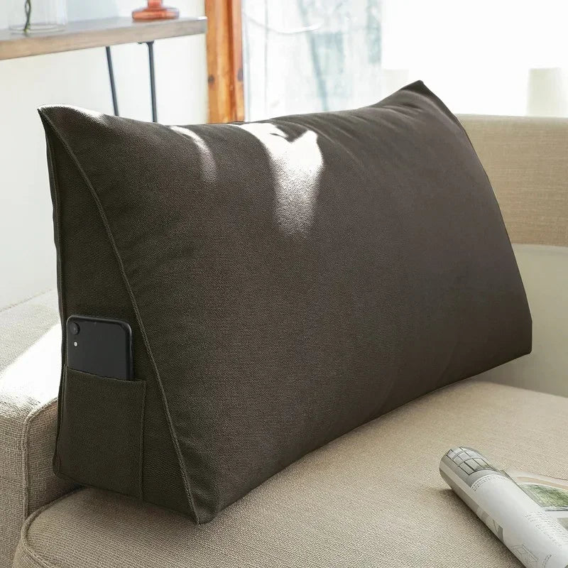 OTAUTAU Triangular Bed Backrest Cushion – Lumbar Support Lounger Pillow for Chair, Bed & Living Room Comfort Decor (KD034)
