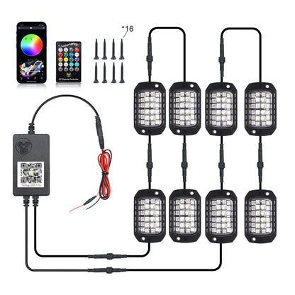 RGB 3D Lens Rock Lights – APP Remote Control LED Underglow for Offroad RZR, SUV, ATV, UTV, Jeep