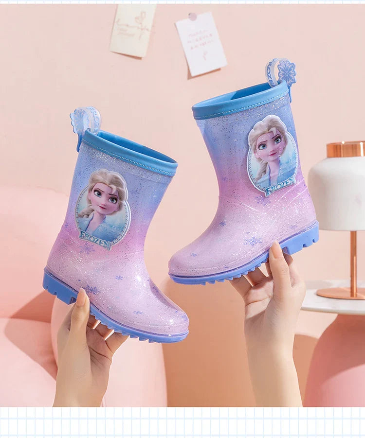 New Children's Rain Shoes – Princess Elsa Cute Non-Slip Rain Boots for Girls
