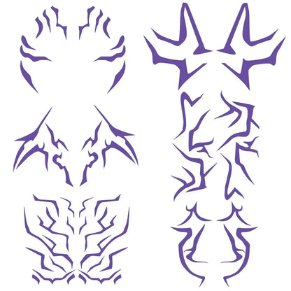 UV Glow Kpop Demon Hunters Temporary Tattoos — Rumi & Jinu Fluorescent Face & Body Art, Blacklight Party Cosplay Stickers for Fans
