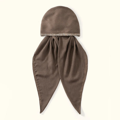Ramadan Modal Hijab Scarf - Soft Diamond Accent Muslim Head Wrap for Women, Casual Ethnic Headscarf & Shawl