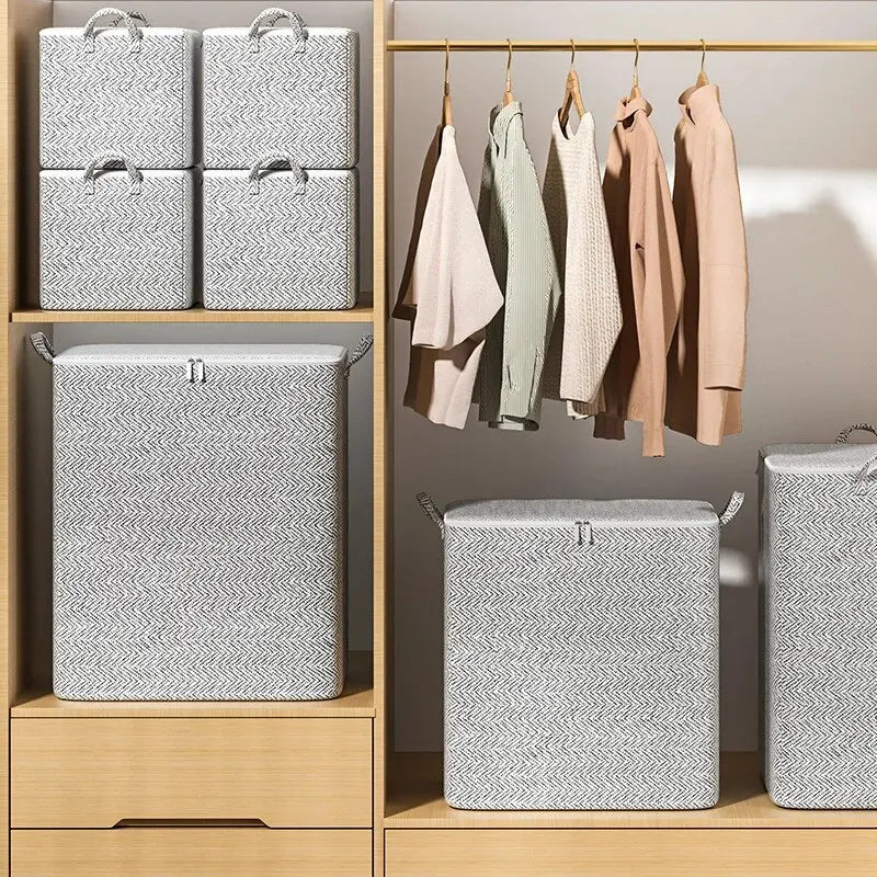 Large Capacity Household Storage Bag – Non-Woven Closet Organizer for Quilts, Clothing & Toys