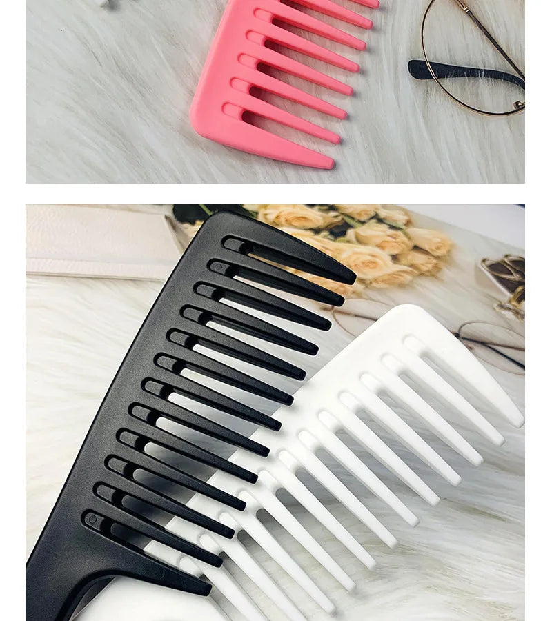 Heat Resistant Hairdressing Comb – Wet Hook Curly Hair Brush with Coarse Wide Spike Teeth, Pro Salon Styling & Dyeing Tool for Women