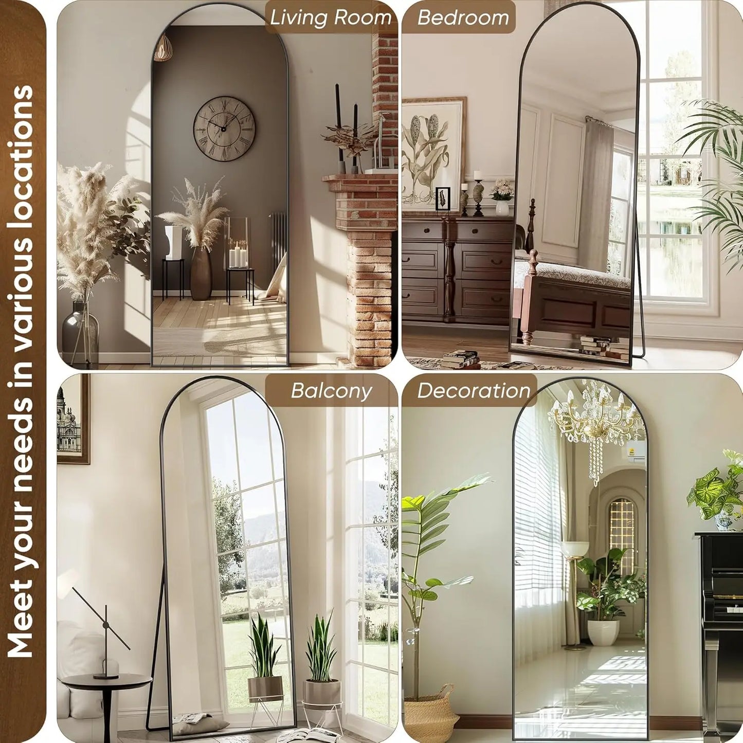58"x18" Full-Length Floor Mirror — Oversized Rectangular Full Body Mirror with Stand for Bedroom, Living Room & Cloakroom