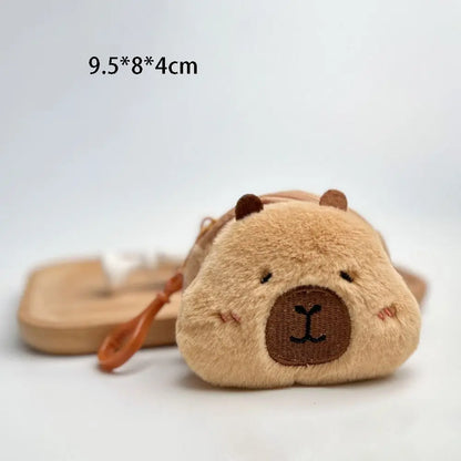 Creative Capybara Anime Plush Coin Purse – Kawaii Mini Round Cartoon Bag Pendant