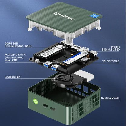 GMKtec G3 Mini PC – Intel Alder Lake N100, Windows 11 Pro, 8/16GB DDR4, 256/512GB PCIe SSD, WiFi 6, BT5.2 Desktop Computer
