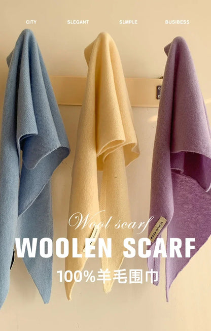Women’s Wool Triangle Scarf – British Korean Knitted Headscarf & Warm Multi-Functional Wrap