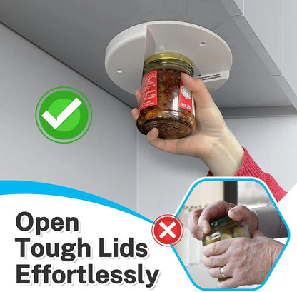 Under Cabinet Jar Opener for Seniors — Easy Can & Jar Opener for Weak Hands & Arthritis Kitchen Aid