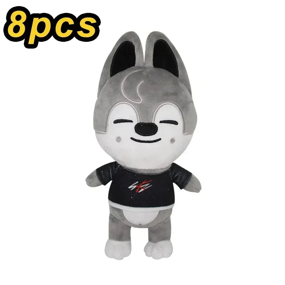 20cm Kawaii Skzoo Plush Toy Set – 8pcs Cartoon Stuffed Animals for Kids, Room Decor & Gifts