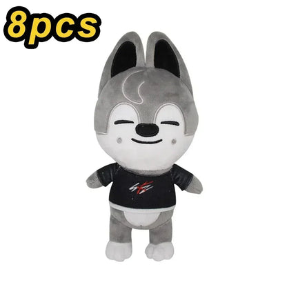 20cm Kawaii Skzoo Plush Toy Set – 8pcs Cartoon Stuffed Animals for Kids, Room Decor & Gifts
