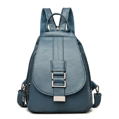 Multifunctional Women's Leather Backpack - Casual Style for Teen Girls, School and Travel Bagpack, Ladies' Chest Bag Sac