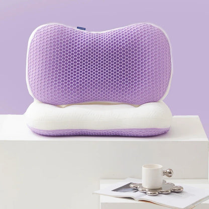TPE Kinitt Cotton Cervical Pillow - Ergonomic Zero Pressure Curve Neck Support Pillow for Comfortable Sleep & Neck Care