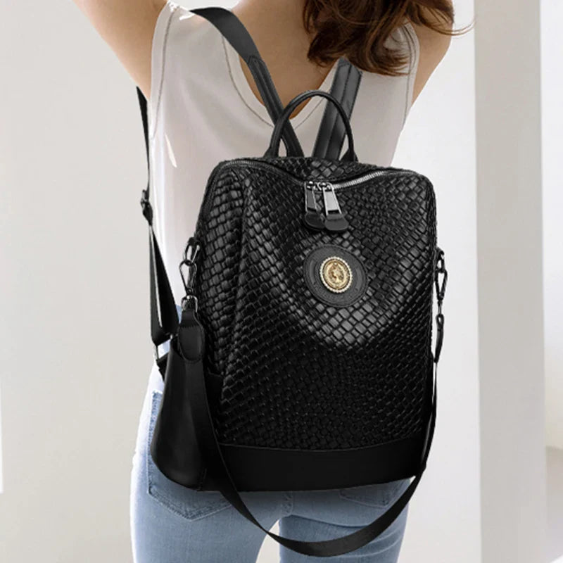 Luxury Women's Designer Backpack - High-Quality Leather, Large Capacity, Multifunctional Travel Mochila for Girls