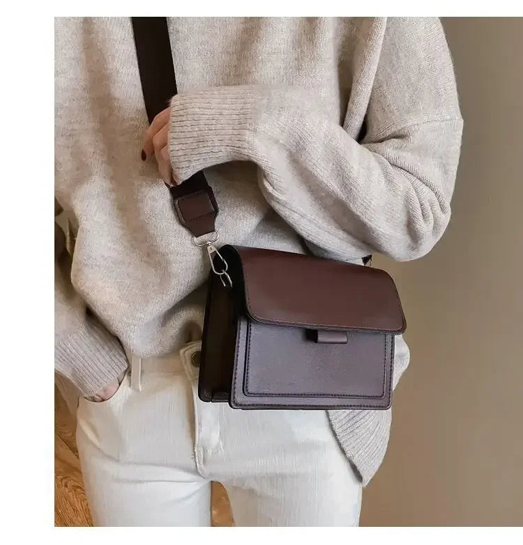 Classic PU Leather Crossbody Bag for Women – Fashion Shoulder Messenger, Travel Handle Flap Handbag