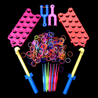 Rainbow Rubber Band Bracelet Kit – DIY Woven Lace Craft Toy for Girls, Hair Accessories & Handmade Gift