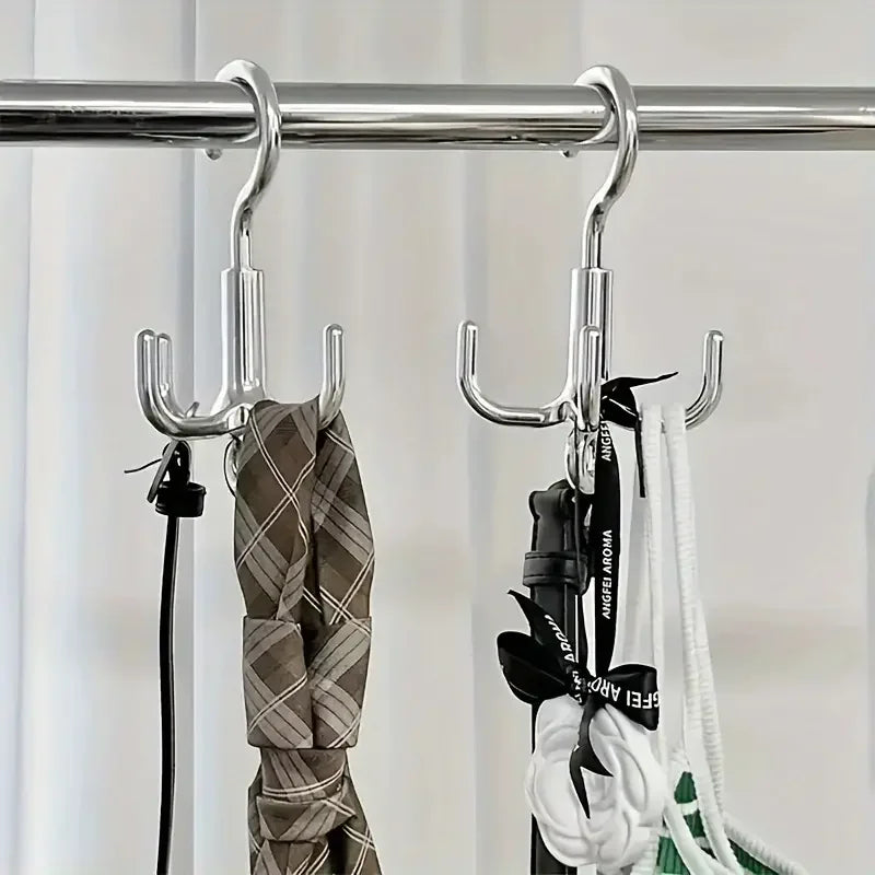 Multifunctional Rotating Clothes Hook — Punch-Free 4-Claw Hanger for Coats, Belts & Scarves