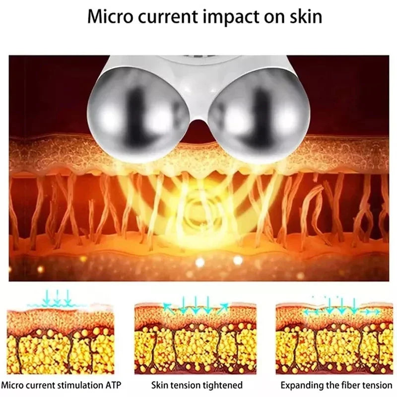 Microcurrent Facial Massager Roller – EMS Face Lift & Anti-Wrinkle Skin Tightening Tool for Firming & Slimming