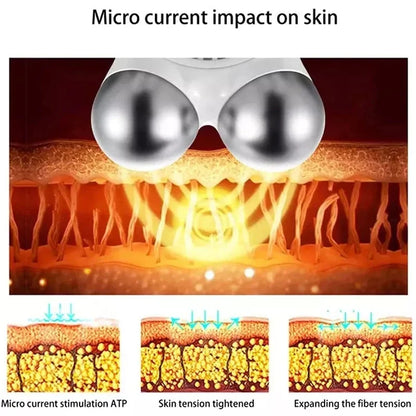 Microcurrent Facial Massager Roller – EMS Face Lift & Anti-Wrinkle Skin Tightening Tool for Firming & Slimming