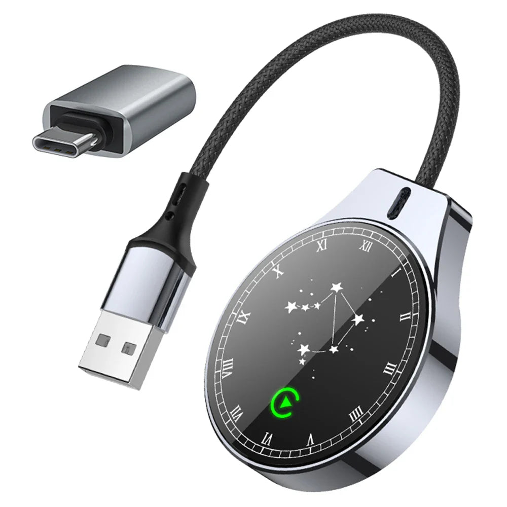 2-in-1 CarPlay & Android Auto Wireless Adapter – Mini 5G/WiFi Connector for iPhone & Android