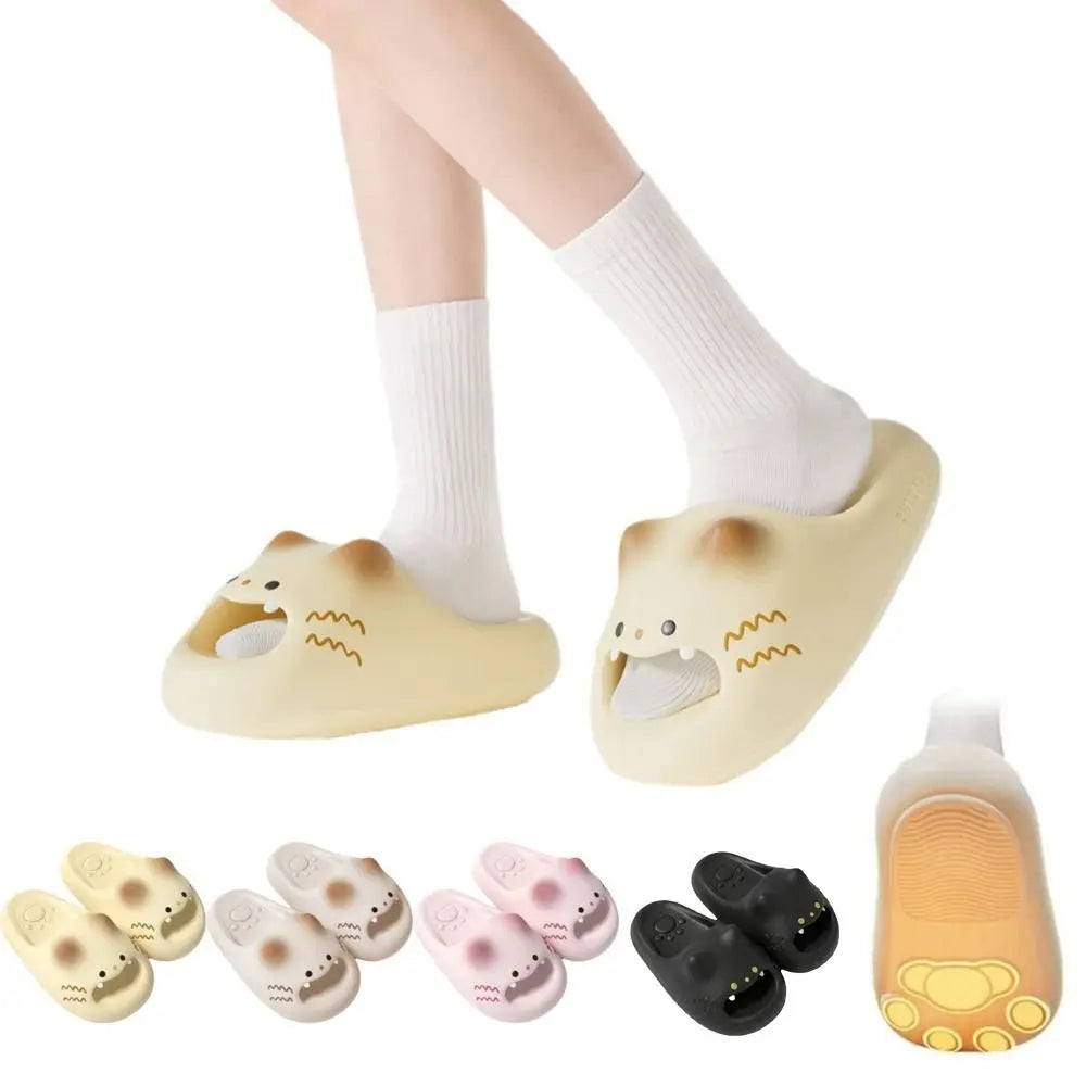 Women's Cat Paw Slippers - Waterproof Closed-Toe Soft Anti-Slip Home Shoes