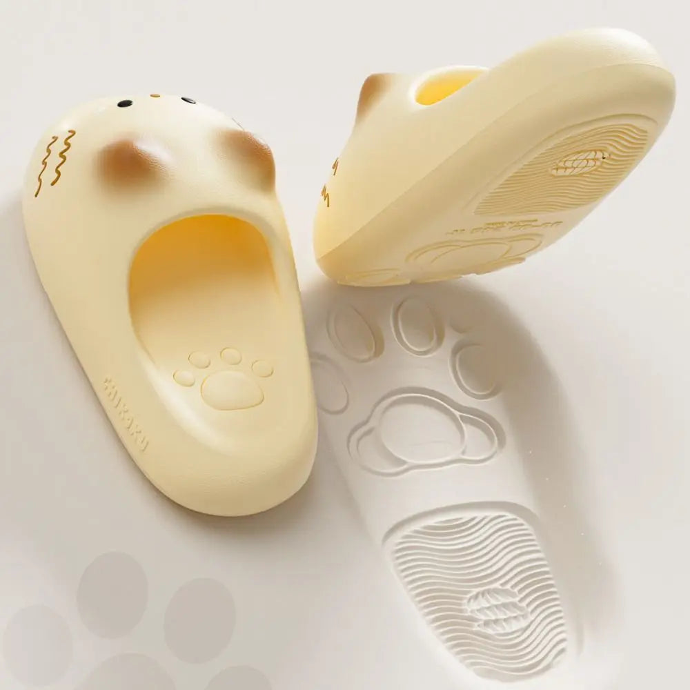 Women's Cat Paw Slippers - Waterproof Closed-Toe Soft Anti-Slip Home Shoes
