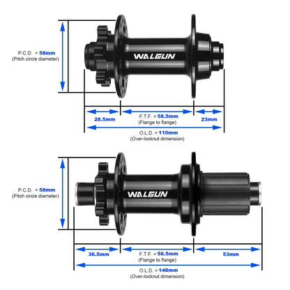 M1F M1R BOOST MTB Mountain Bike Hub – 28/32/36H Front & Rear, 110mm/148mm, HG/MS/XD/XDR 11-12 Speed Freehub