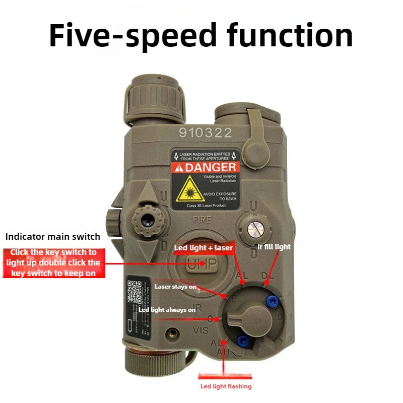 PEQ15 Red Laser Tactical Flashlight – IR Fill Light Indicator with Strong LED Flash, New Overseas Version