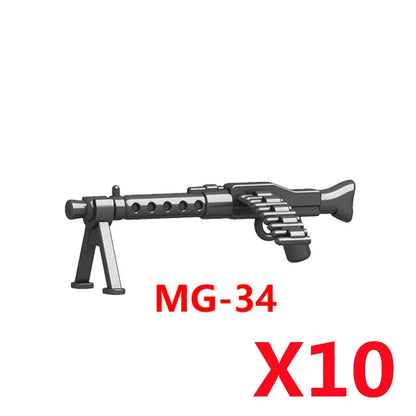 Military Soldier Building Block Figures - MOC Army Weapons Set with Rifles, Rocket Launcher & Mini Gun Toy Gift