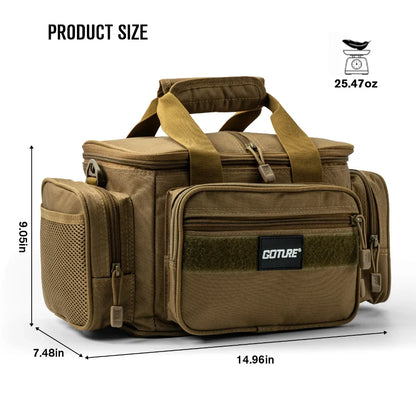 Goture 600D Oxford Fabric Fishing Bag - Durable High Capacity Crossbody Shoulder Bag for Men, Outdoor Gear Storage