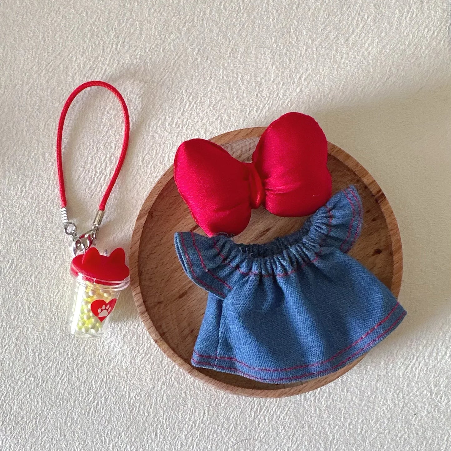 17cm Labubu Plush Doll Clothes – Macaron Outfit, Hair Accessories, DIY Clothing for V1 V2 Dolls & Kids Gift