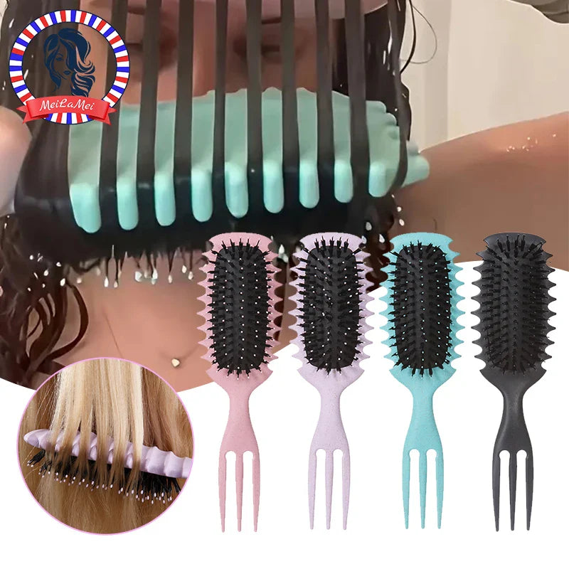 Candy Brush Curly Hair Styling – Nylon Bristle Detangling & Volumizing Comb for All Hair Types