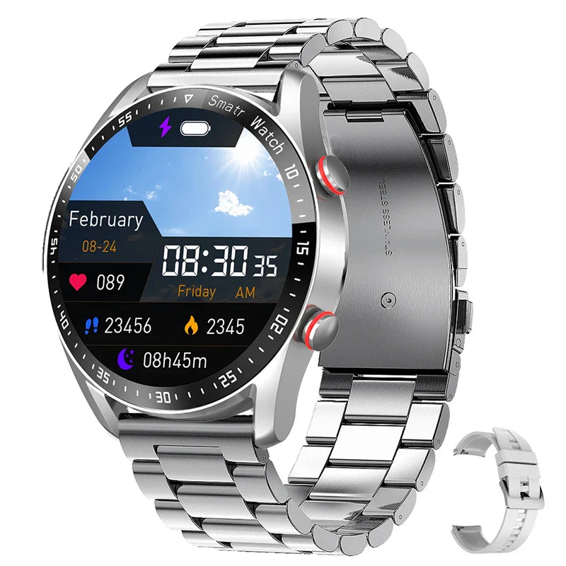 2024 New Bluetooth Call Smartwatch for Men – 360x360 HD Display, Heart Rate, ECG+PPG, Fitness Tracker for Huawei