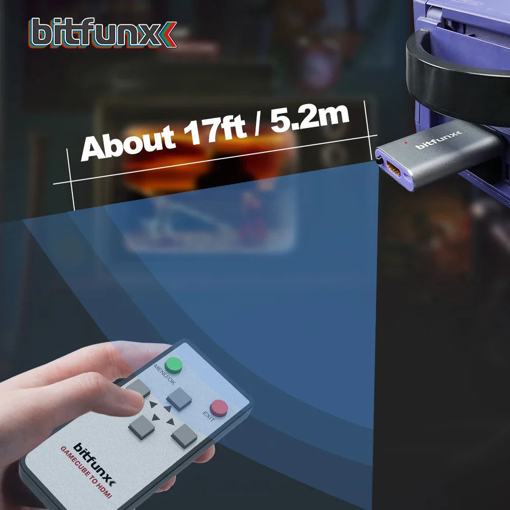 Bitfunx GC2HDMI Adapter – Digital AV to HDMI Converter for Nintendo GameCube NGC DOL-001 Console
