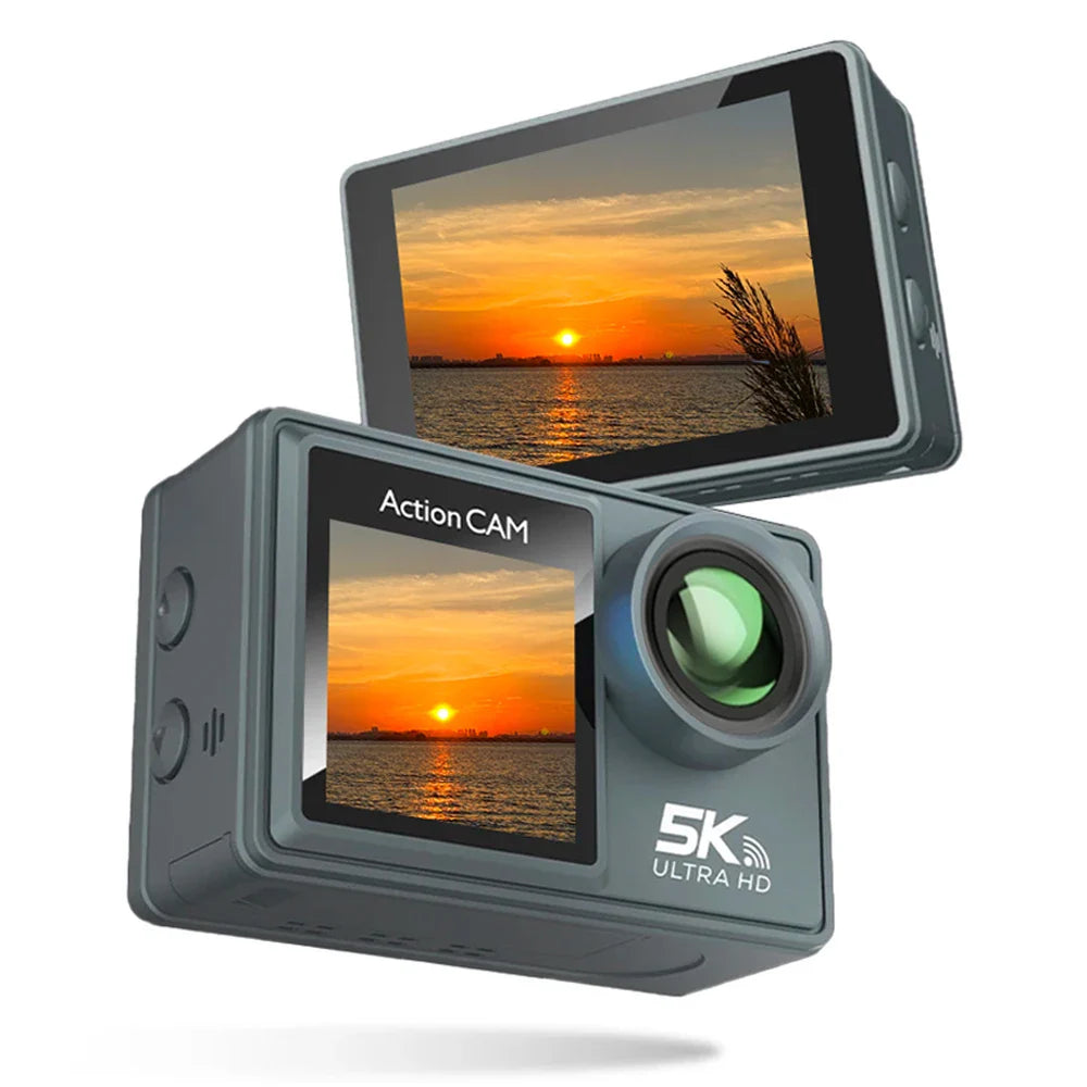 4K 5K Action Bicycle Camera with Electronic Stabilizer – WiFi Sport Helmet Video Recorder Compatible with GoPro