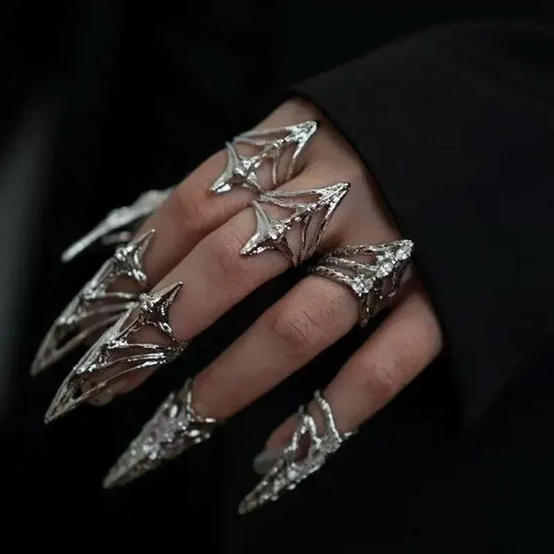 New Gothic Rock Punk Fingertip Nail Ring | Metal Manicure Jewelry Accessories for Women, Party & Gift for Girlfriends