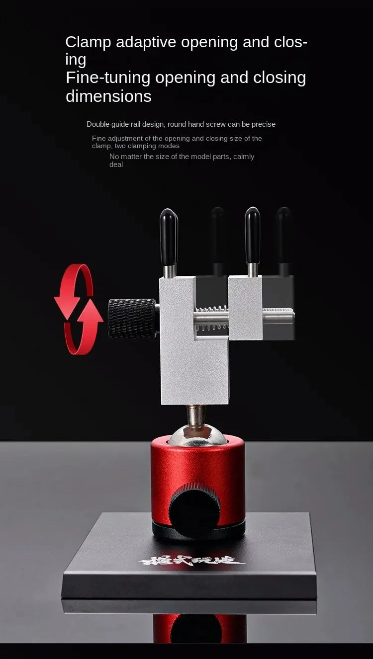 2-in-1 Etching Sheet Bender & 360° Vise Tool Holder — Precision Parts Bender for Gundam, Mecha & Military Model DIY