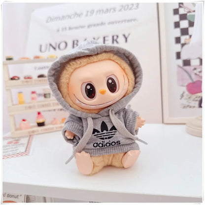 15/17cm Labubu V1 V2 Doll Clothing Set – Fashion Hoodie & Pants, Korean Idol Style DIY Accessories Toy Gift