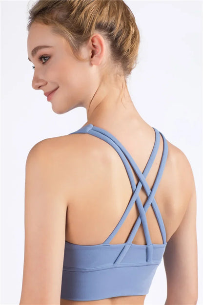 Women’s Summer Crossback Sports Bra — Breathable Fitness & Yoga Tank Top | Gym Crop Top