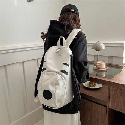 Cute Dog Canvas Backpack 2025 — Korean-Style Portable Student Travel Bookbag