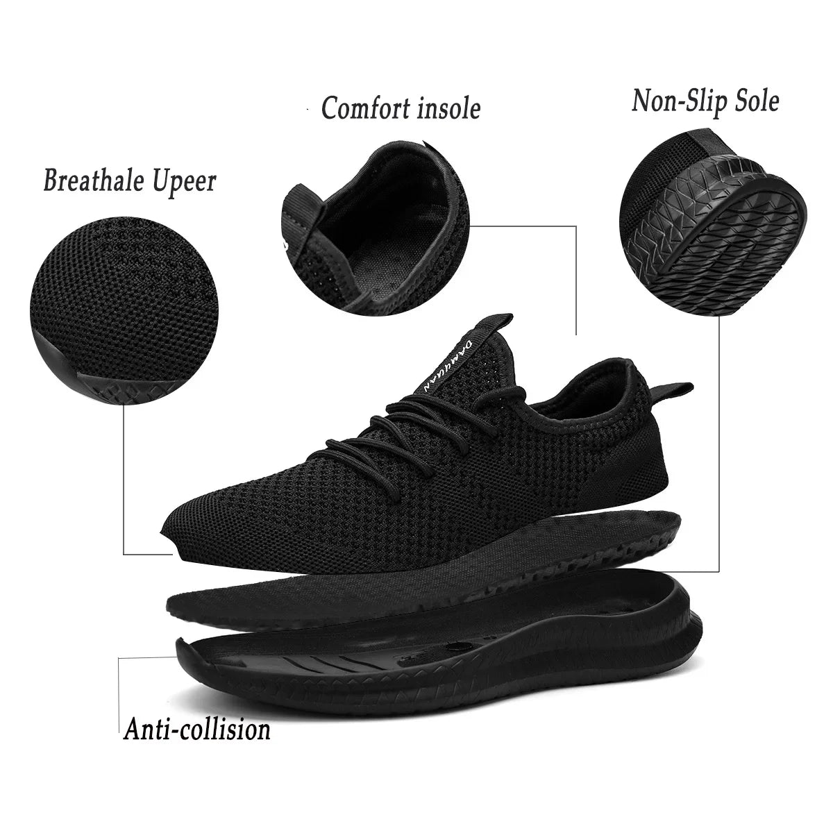 2022 Men’s Sneakers — High-Quality Breathable Gym & Casual Walking Shoes, Lightweight Plus-Size Footwear Zapatillas Hombre